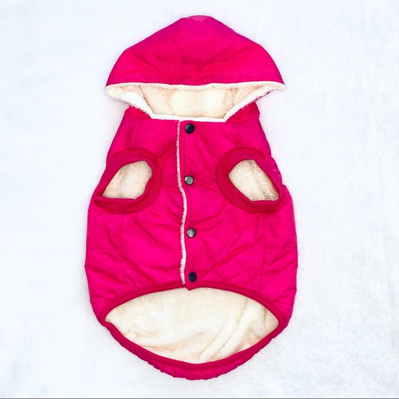 🎉HOST PICK | Luxe Boutique✨ New! Pink Fleece Lined Hooded Puffer Dog Jacket - Picture 6 of 9